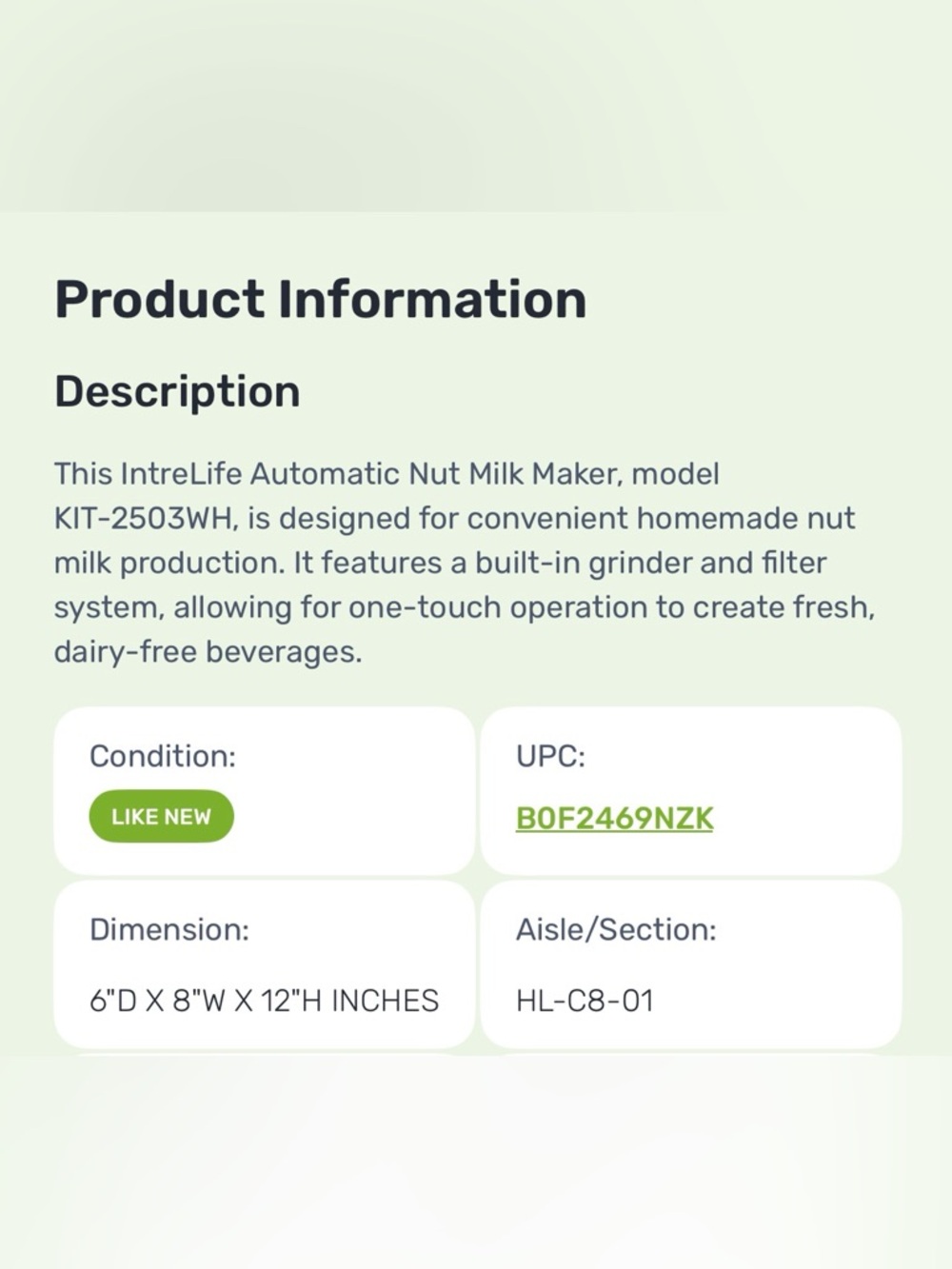 IntreLife Electric 34 oz Nut Milk Maker Machine, 8 in 1 - Picture 11 of 11